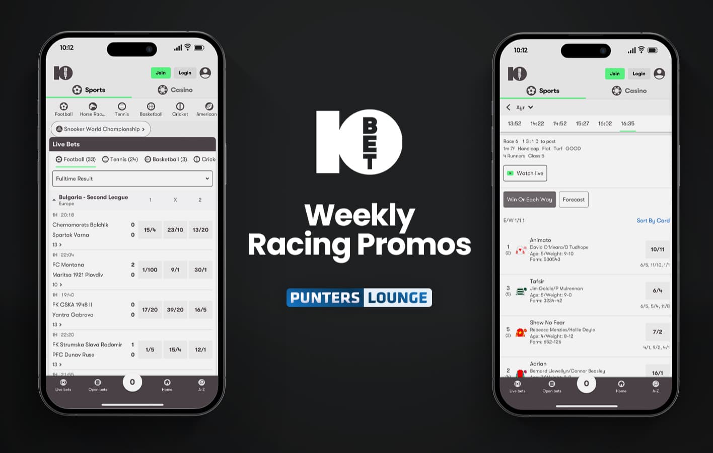 An image of 10bet Horse Racing Betting App