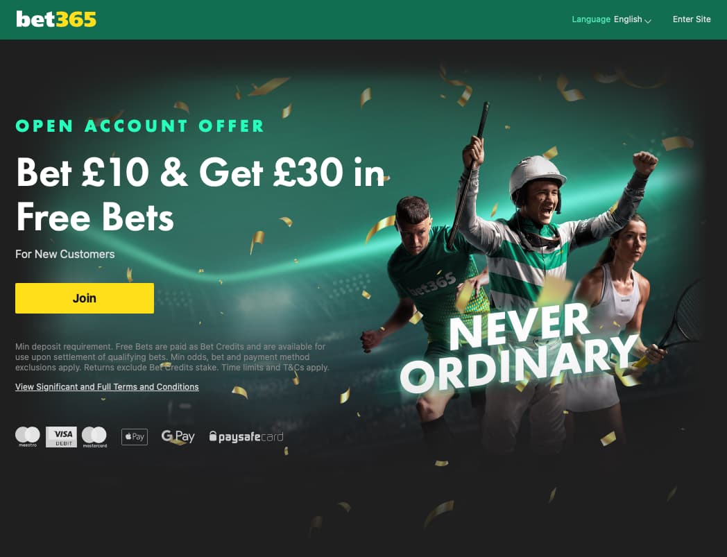 An image of bet365 who are one of the best bookies for horse racing.