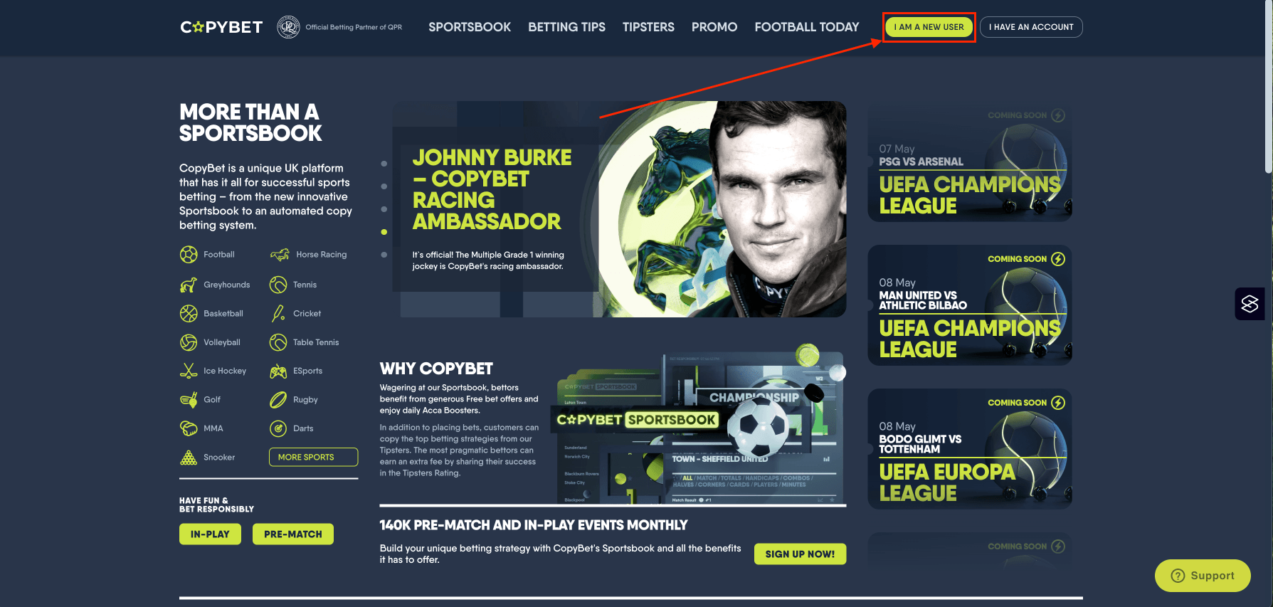 Visit CopyBet site and click ‘I Am a New User’ button