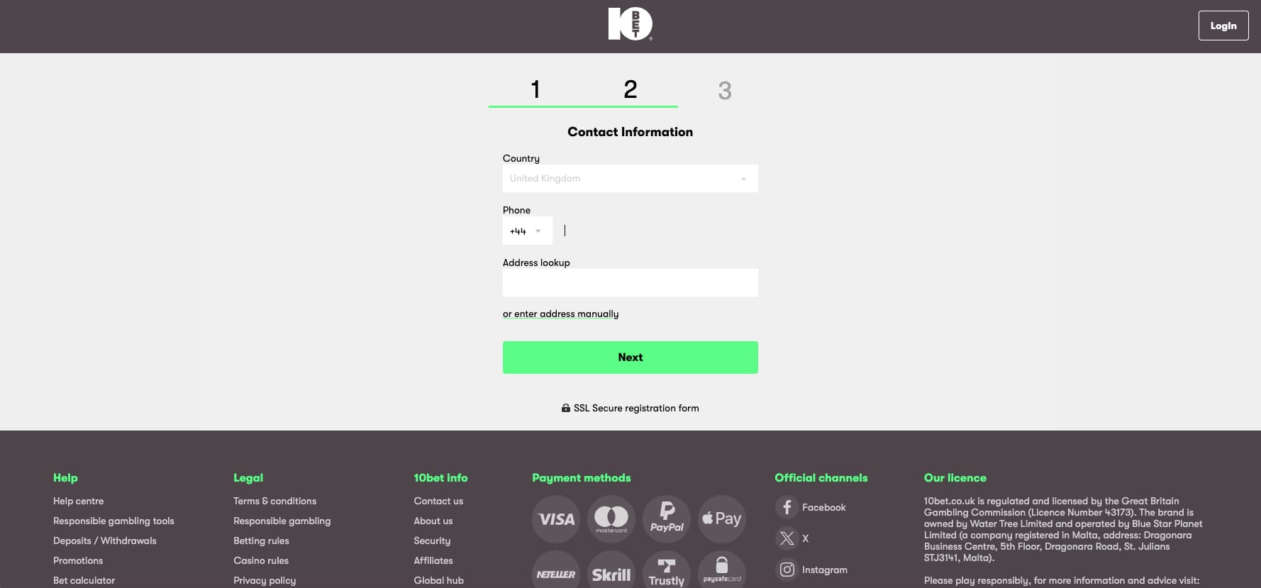 Provide your mobile number and home address