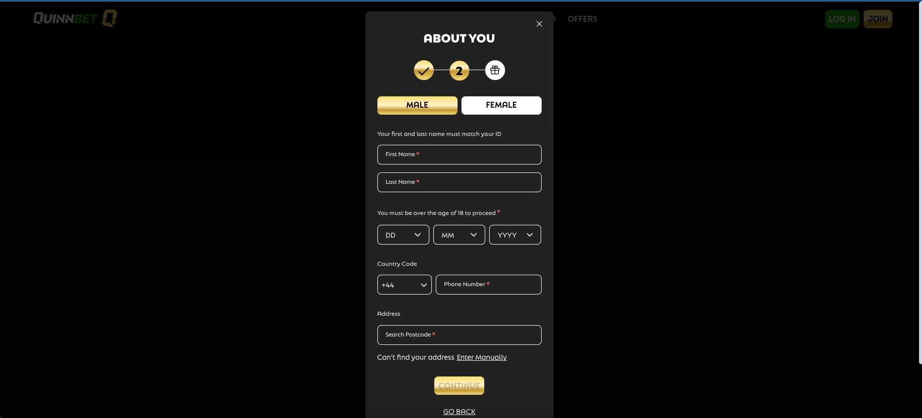 Fill in your personal details