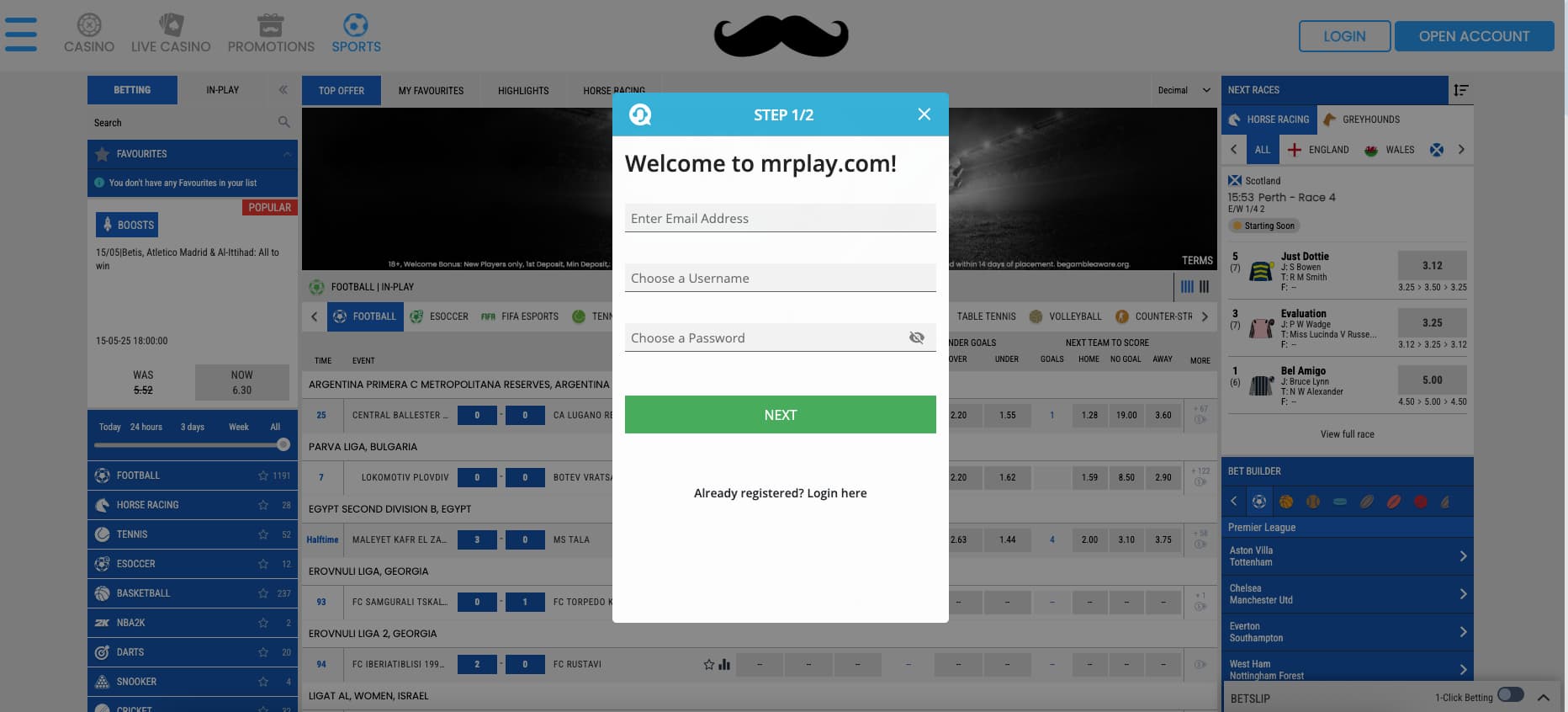 Enter an email address and password for your account.