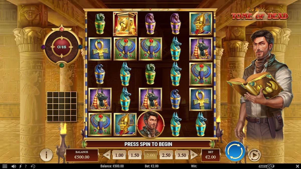 RichWildeAndTheTomeOfDead_classic_slot Image of a video slot at slots sites