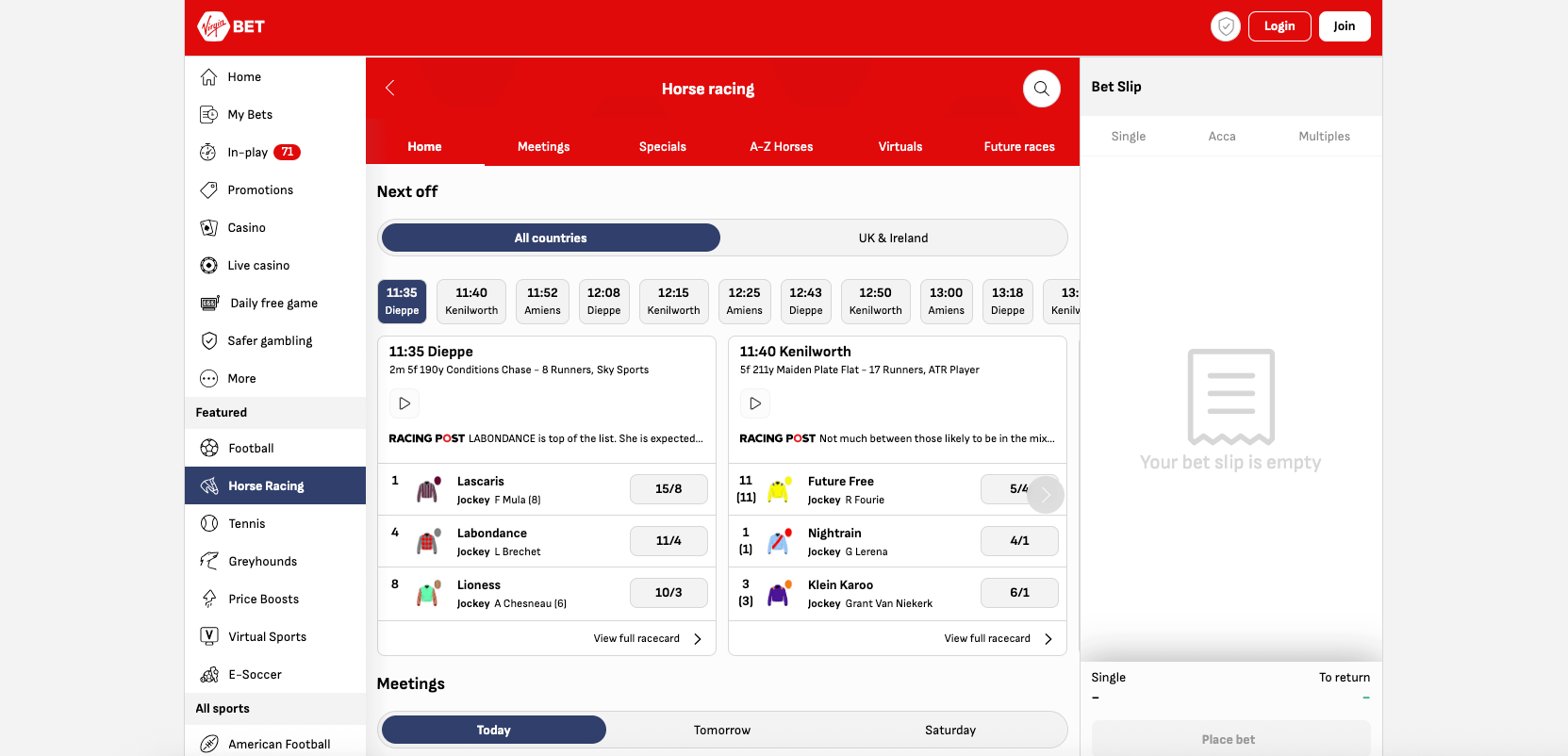 virgin-bet-horse-racing Virgin Bet horse racing betting site