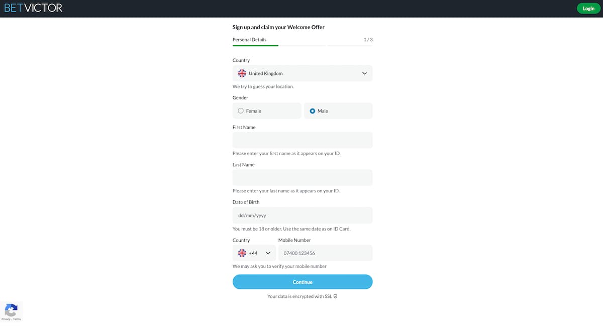 Enter your personal details