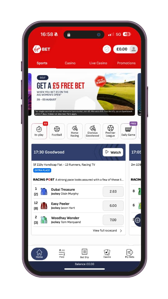 Virgin Bet Mobile App