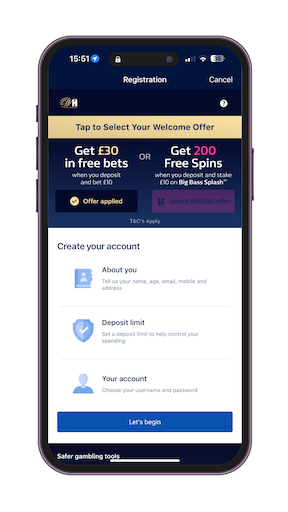 William Hill Review - Offer Selection