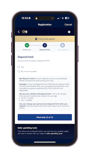 William Hill Review - Deposit Limits