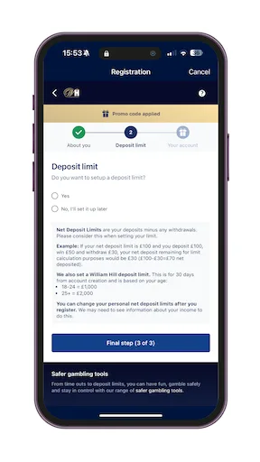 William Hill Review - Deposit Limits