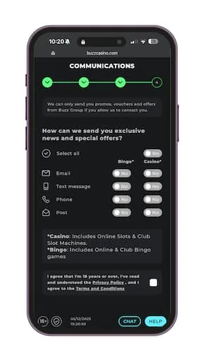 buzz-casino-review-communication Buzz Casino Review - Communication preferences