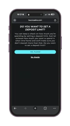 buzz-casino-review-deposit-limit Buzz Casino Review - Set your deposit limit