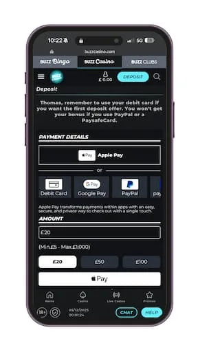 buzz-casino-review-deposit Buzz Casino Review - Make your first deposit